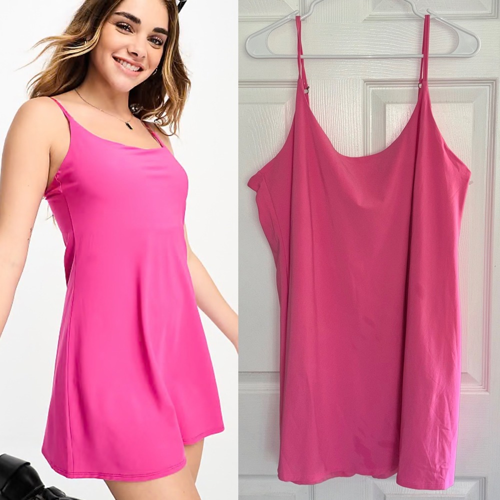 Abercrombie & Fitch Hot Pink Mini Slip Dress